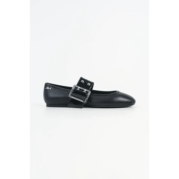 Karl Lagerfeld baleriny skórzane KARO  kolor czarny KL40126 KL40126.000