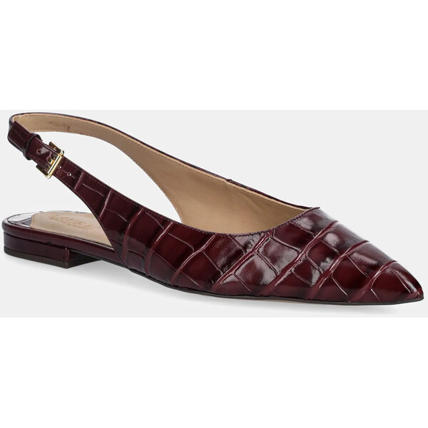 Lauren Ralph Lauren baleriny skórzane Londyn Slbck  kolor bordowy z odkrytą piętą 802P04384001 802P04384001.600