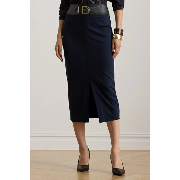 Lauren Ralph Lauren spódnica  kolor granatowy midi ołówkowa 200P03729