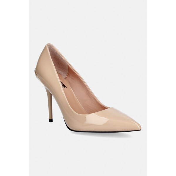 Love Moschino szpilki skórzane  kolor beżowy JA10459G1OIH0609