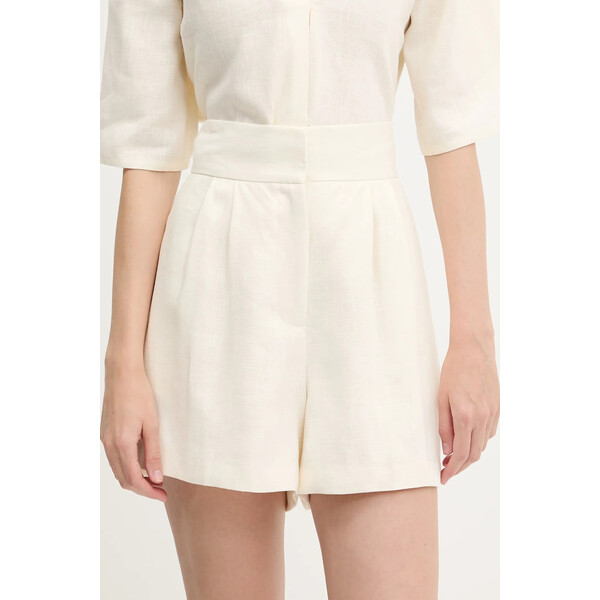 Undress Code szorty  damskie kolor beżowy gładkie high waist 949 949.