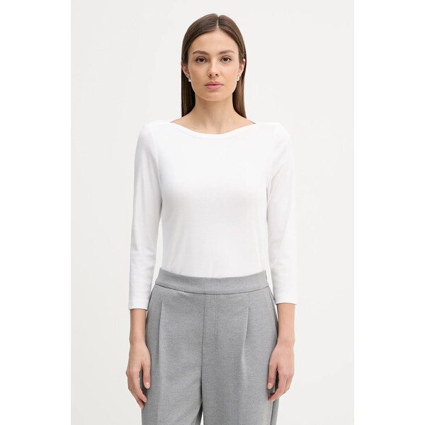 United Colors of Benetton longsleeve bawełniany  kolor biały 3GA8D10C4