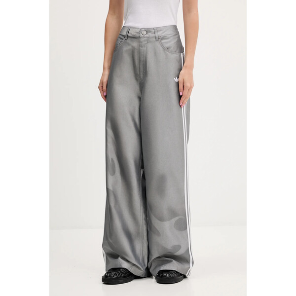 adidas Originals jeansy Baggy Shine Dnm  damskie kolor szary KE9800