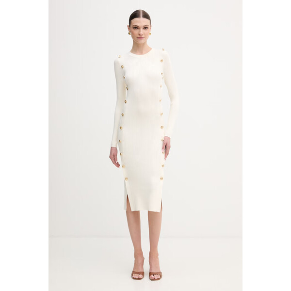 Guess sukienka  kolor beżowy midi dopasowana W6RK06 Z2YJ2 W6RK06.Z2YJ2