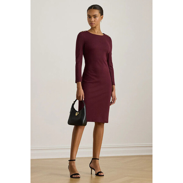Lauren Ralph Lauren sukienka  kolor bordowy 200980931