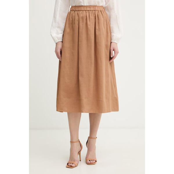 Silvian Heach spódnica SHIPO  kolor brązowy midi rozkloszowana GPP26443GO