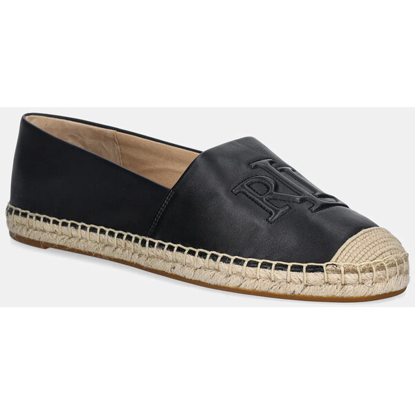 Lauren Ralph Lauren espadryle skórzane Cameryn Lg 2  kolor czarny 802P04415001 802P04415001.001