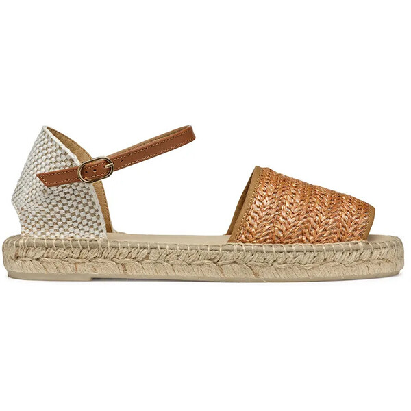 Geox espadryle D LAMPEDUSA  kolor brązowy D55V0B 02MLM C5FH6 D55V0B.02MLM.C5FH6