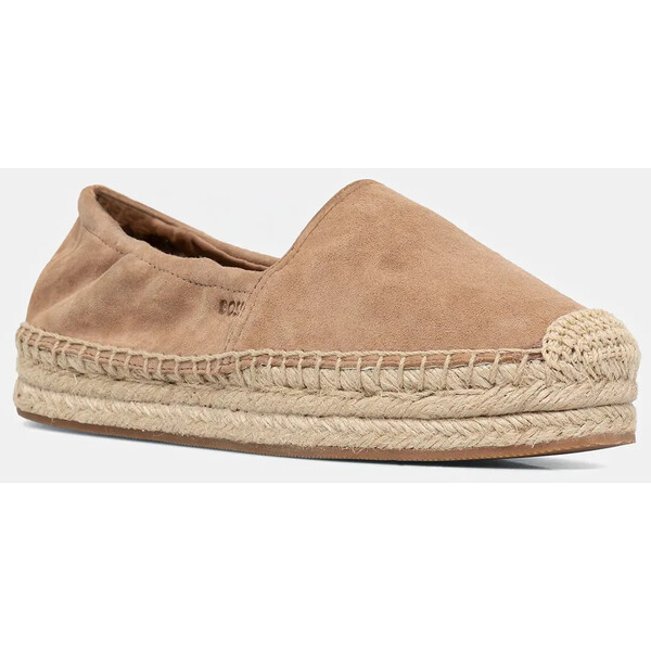 BOSS espadryle zamszowe Madeira  kolor brązowy na platformie 50542344 50542344.260