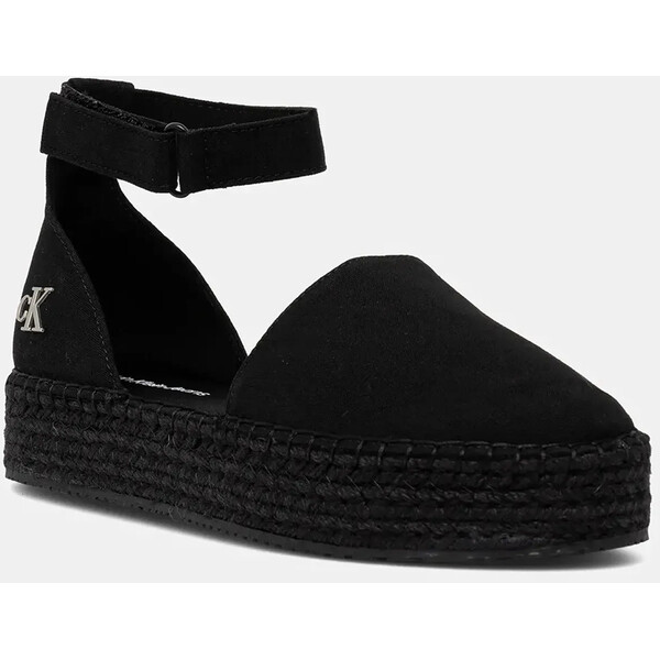 Calvin Klein Jeans espadryle FLATFORM ESPADRILLE SLING MG  kolor czarny na platformie YW0YW01735