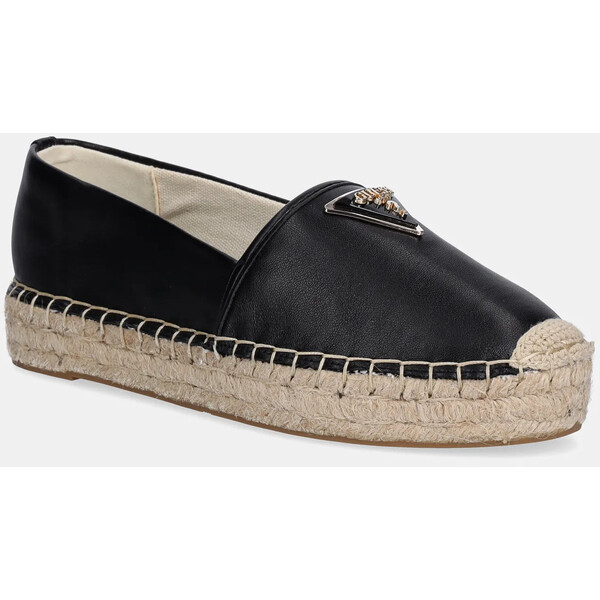 Guess espadryle JOLANDY  kolor czarny FLJLND LEA14 FLJLND.LEA14.BLACK