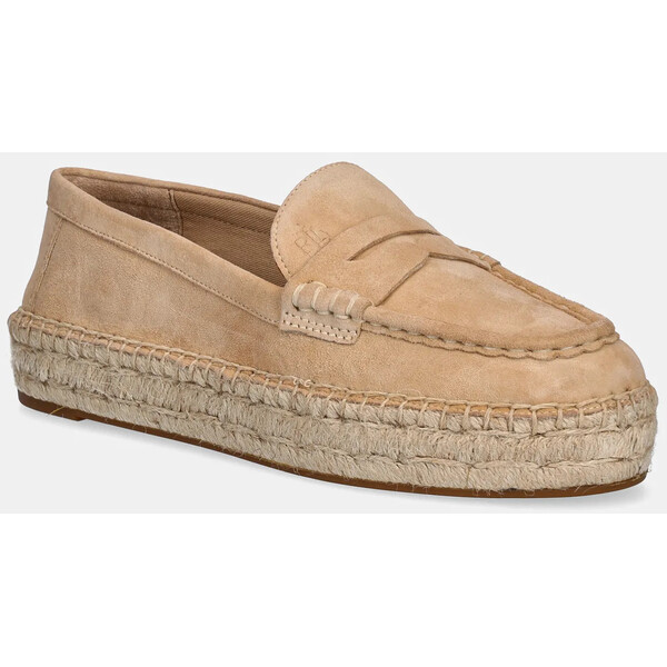 Lauren Ralph Lauren espadryle zamszowe Luize Loafer  kolor beżowy 802953958007 802953958007.101