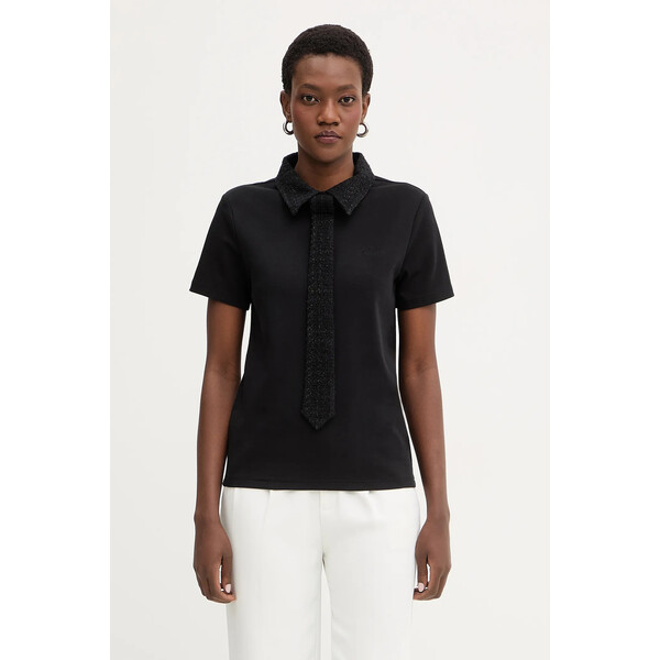 Karl Lagerfeld polo  damski kolor czarny B1W17011