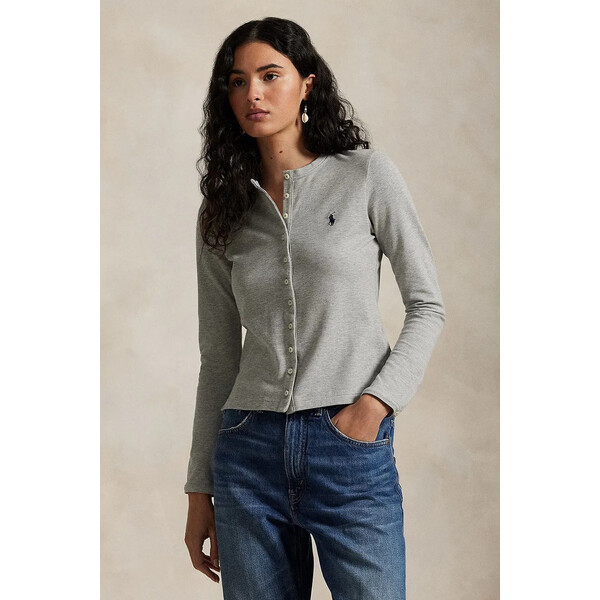Polo Ralph Lauren longsleeve  damski kolor szary 211941175