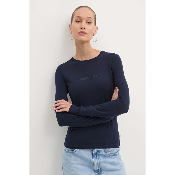 Guess Jeans longsleeve  damski kolor granatowy W4YI22 J1314 W4YI22.J1314