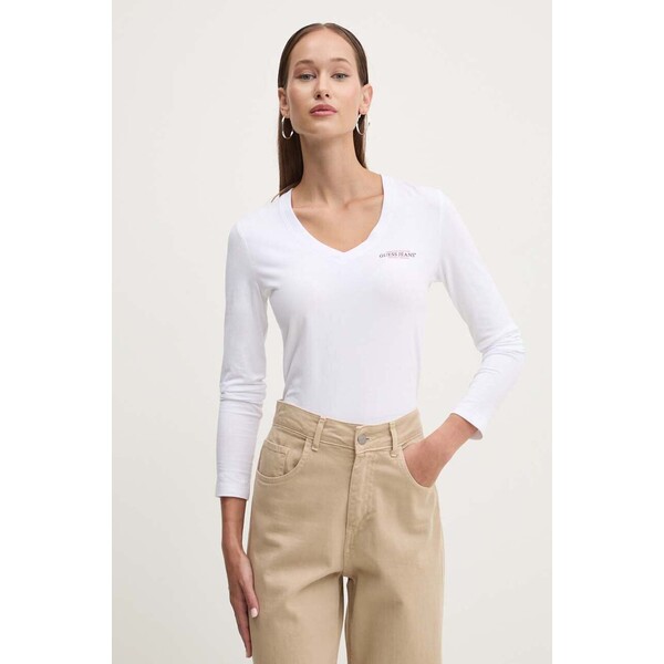 Guess Jeans longsleeve  damski kolor biały W4YI21 J1314 W4YI21.J1314