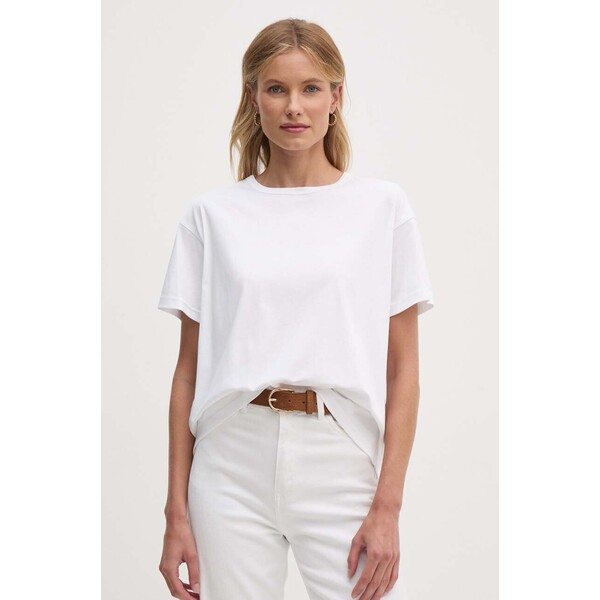 Mos Mosh T-shirt damski bawełniany  biały 146350