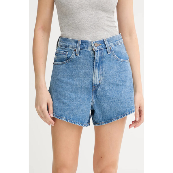 Levi's szorty jeansowe  damskie kolor niebieski gładkie high waist A1965 A1965.0001