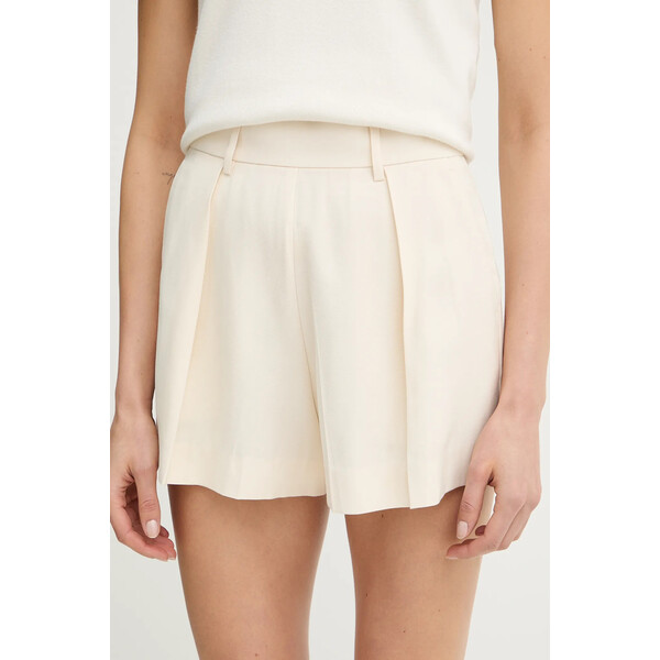 Silvian Heach szorty POYUT  damskie kolor beżowy gładkie high waist GPP26247SH