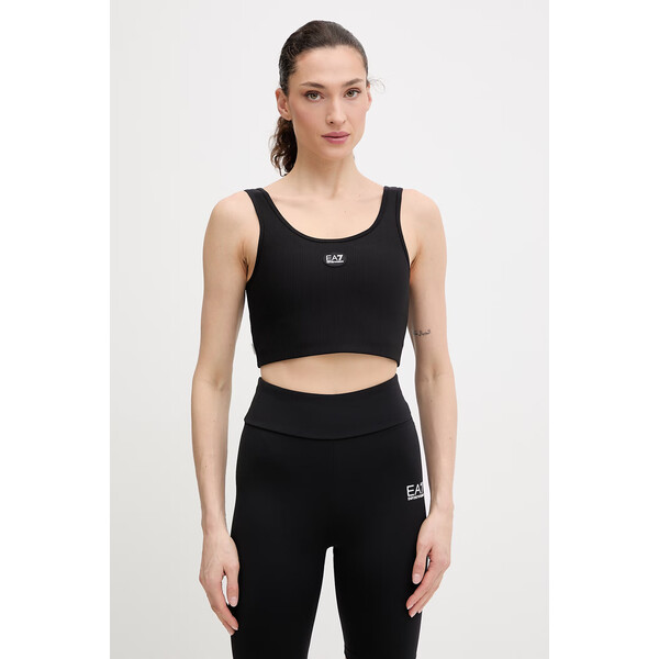 EA7 Emporio Armani biustonosz sportowy  kolor czarny gładki AF15721.7W000987