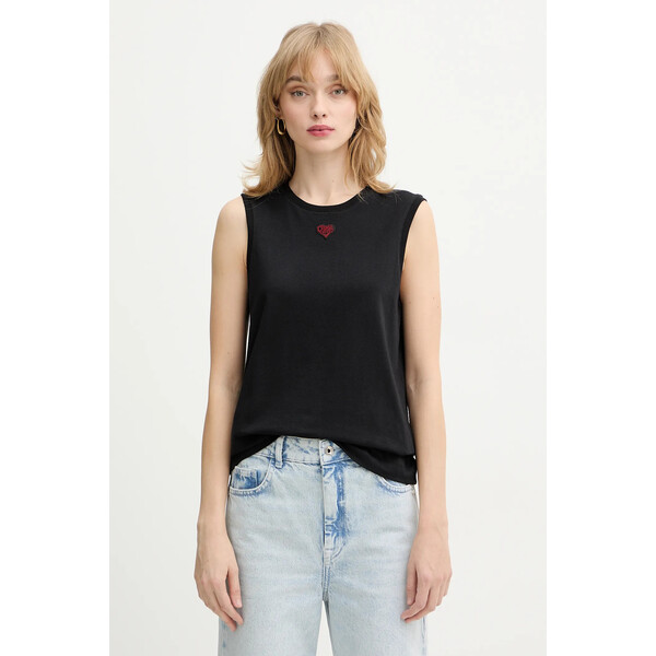 Pinko top bawełniany  kolor czarny 105741 A326 105741.A326