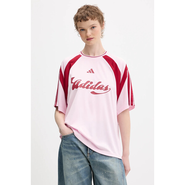 adidas t-shirt House of Tiro  damski kolor różowy JY7624