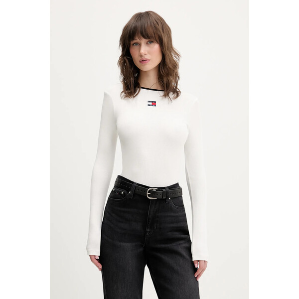 Tommy Jeans longsleeve  kolor biały odkryte plecy DW0DW21839