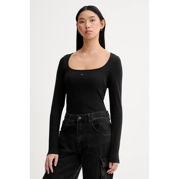 Tommy Jeans longsleeve  kolor czarny DW0DW21836