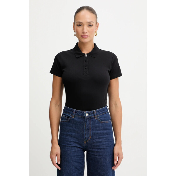 Karl Lagerfeld polo bawełniane IKON  damski kolor czarny B1W17035