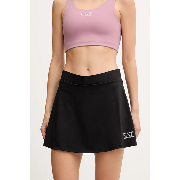 EA7 Emporio Armani spódnica sportowa  kolor czarny mini rozkloszowana AF14524.7W000507