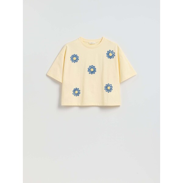 Reserved Bawełniany t-shirt z aplikacją 275HT-10X