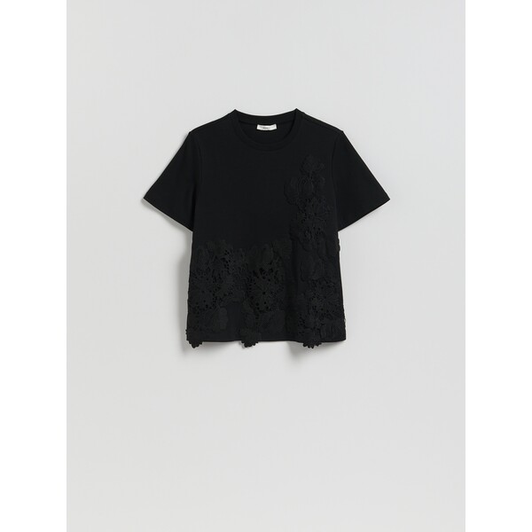 Reserved T‑shirt z koronkową aplikacją 278HT-99X