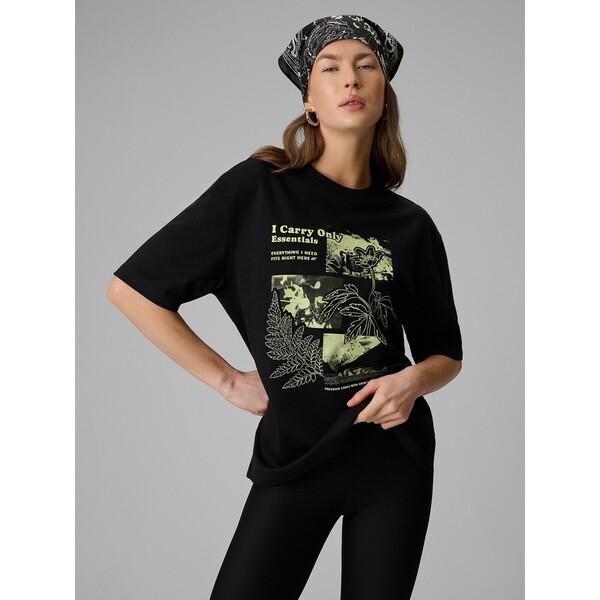 4F T-shirt loose z nadrukiem damski - czarny 4FRSS26TSWSF2834-11S
