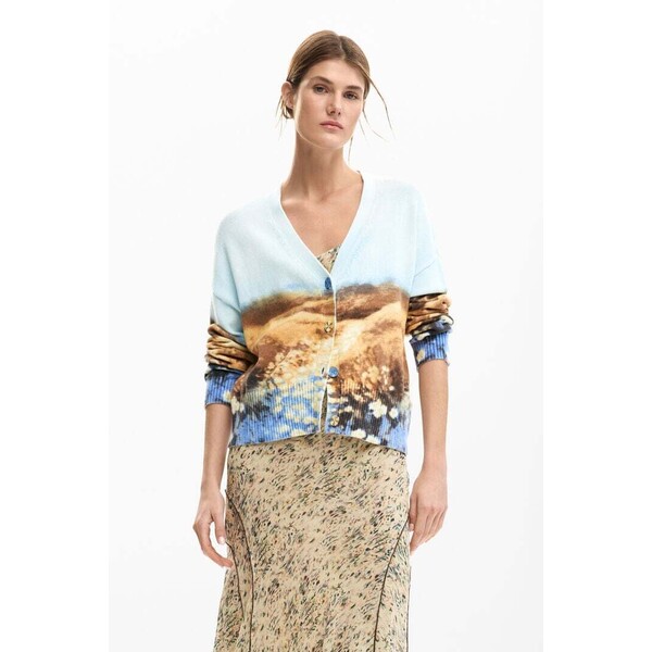 Desigual kardigan sweter z pejzażem 26SWJF185004