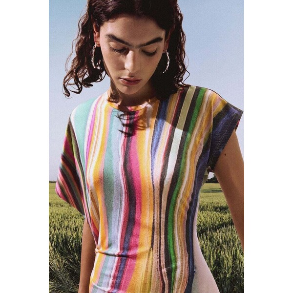 Desigual Długa sukienka z falami 26SWVKXK4001