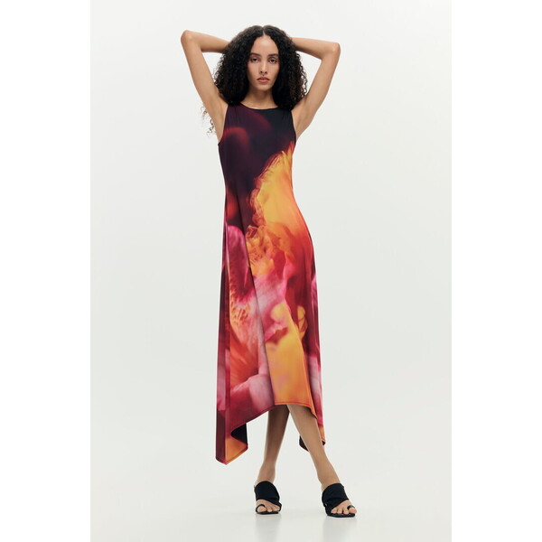 Desigual Asymetryczna sukienka bez rękawów 26SWVKY12000