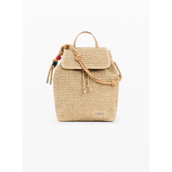 Desigual Mały plecak z rafii z zawieszkami 26SAKO011014U