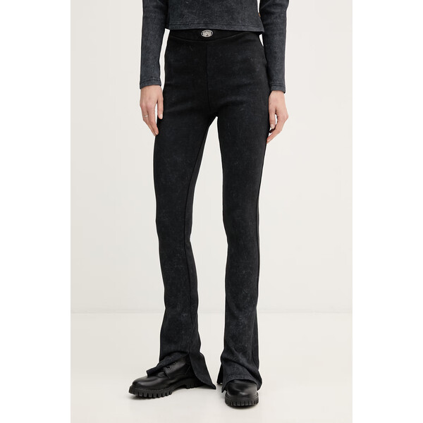 Alpha Industries legginsy damskie bawełniane z elastanem World Flared Pant W  szare high waist 266020