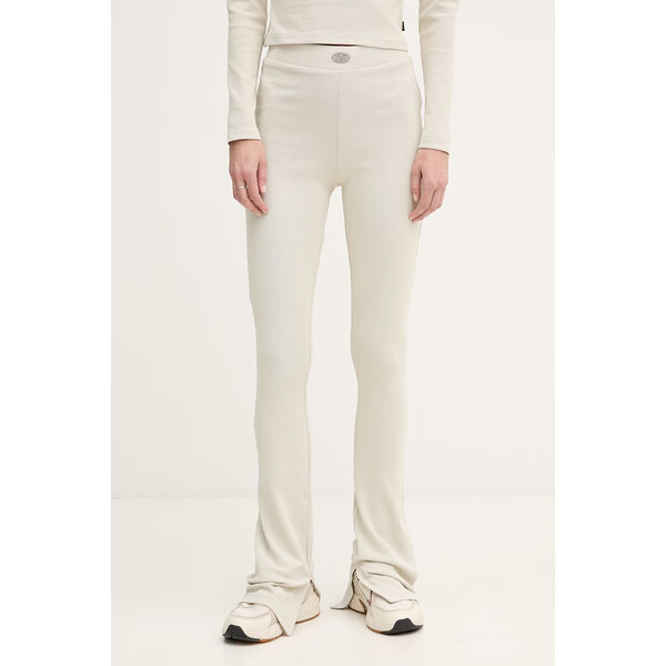 Alpha Industries legginsy damskie bawełniane z elastanem World Flared Pant W  beżowe high waist 266020