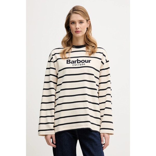 Barbour longsleeve bawełniany Maeve  kolor beżowy LML0911