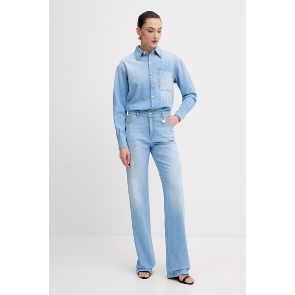 Elisabetta Franchi kombinezon damski jeansowy  niebieski TJ44D61E2