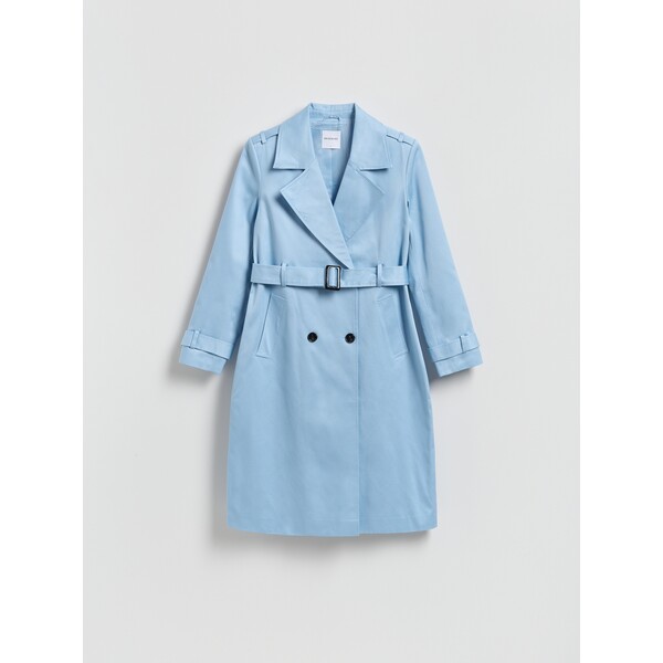 Reserved Bawełniany trencz z paskiem 458IA-50X