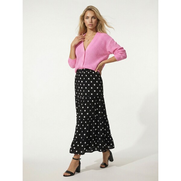 Sinsay Spódnica midi z efektem stopniowania w groszki 356GZ-MLC