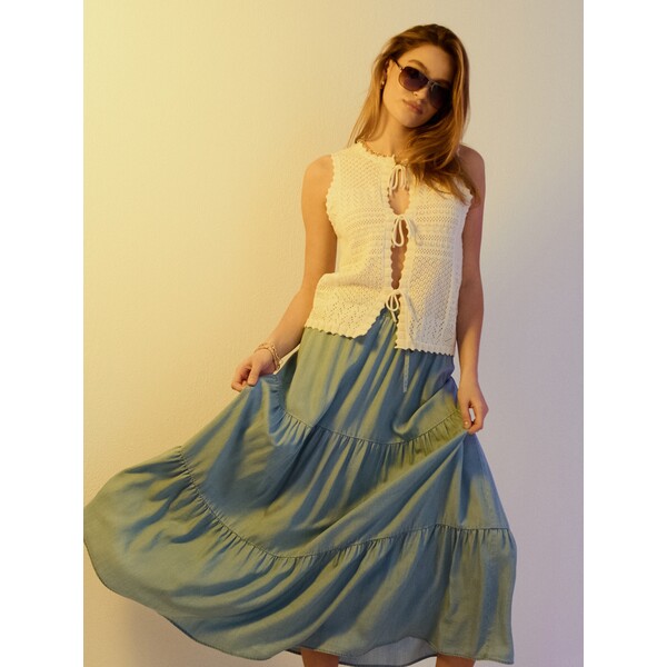 Sinsay Spódnica midi z efektem stopniowania z lyocellu 158FJ-50X