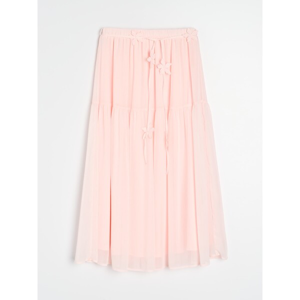 Sinsay Spódnica midi z efektem stopniowania i ozdobnym paskiem 347GZ-03X