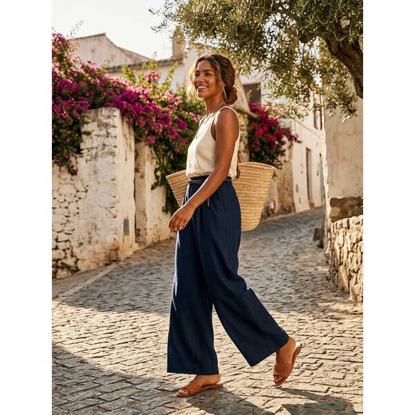 Sinsay Spodnie wide leg z paskiem 909GZ-59X