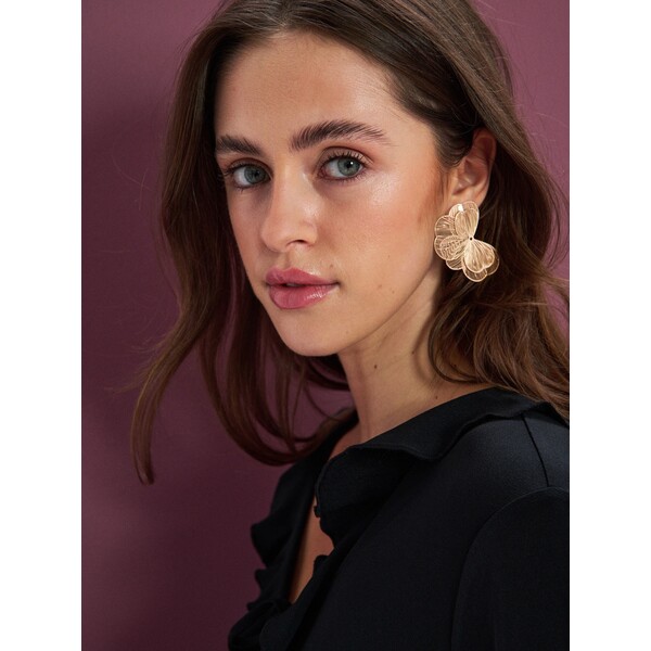 Sinsay Kolczyki w kształcie kwiatów 589IM-GLD