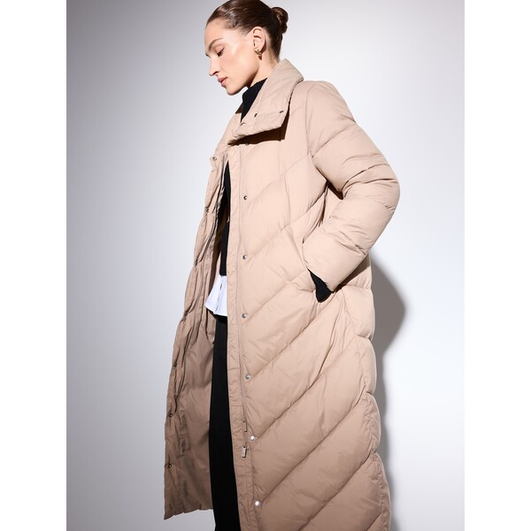 Mohito Długi pikowany płaszcz 019HG-80X