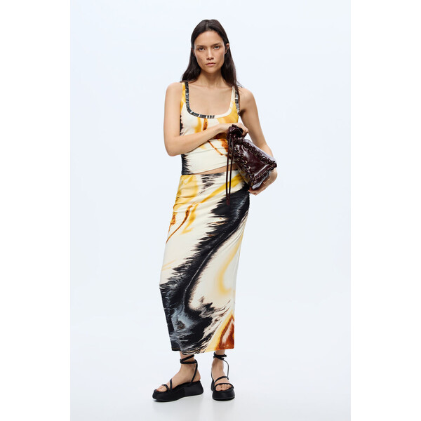 Desigual Spódnica w nadruk knit 26SWFKXB8018