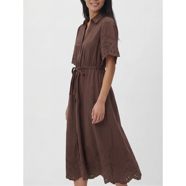 Reserved Bawełniana sukienka z ażurowymi wstawkami 459JO-89X